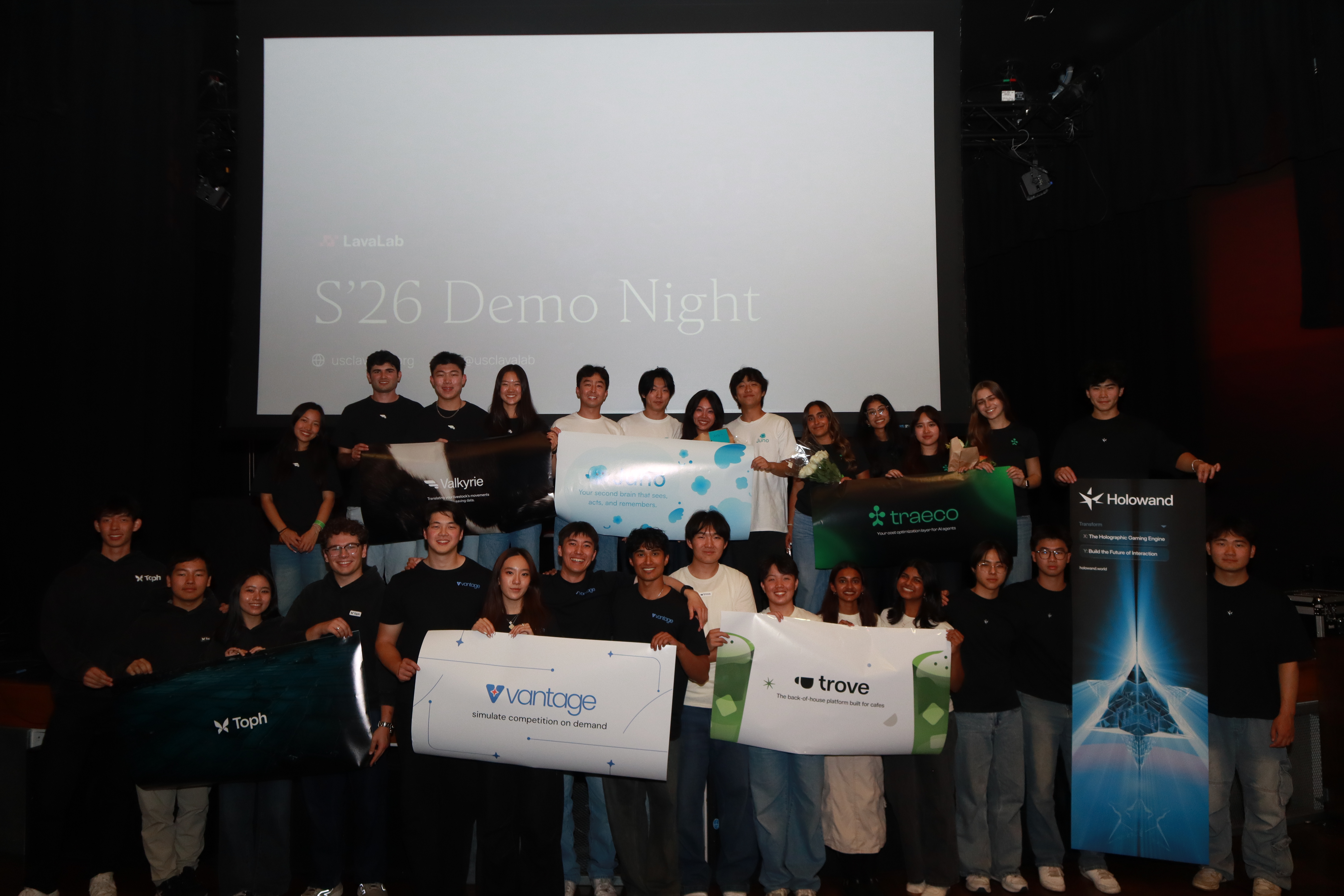 LavaLab S’26 Demo Night—the whole team onstage