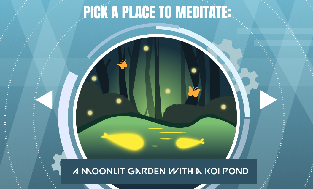 Match Quiz question: Pick a place to meditate